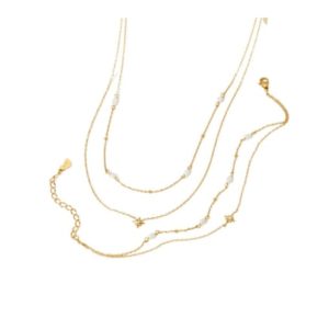 stainless steel trend star bracelet and necklace set
