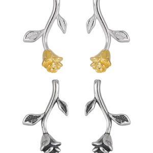 925 sterling silver flower vintage drop earring