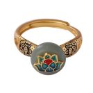 DEER-925-Sterling-Silver-Enamel-Jade-Flower-Vintage-Band-Ring-0.jpg