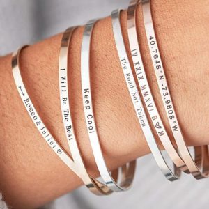 stainless steel geometric minimalist cuff bangle