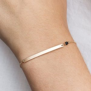 stainless steel geometric minimalist identification 15mm+ 3mm bracelet