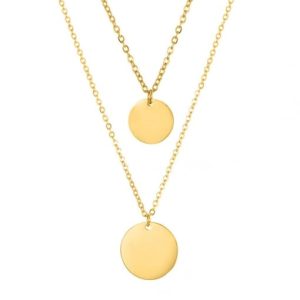 stainless steel round minimalist multi strand necklace