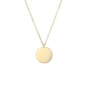 stainless steel round minimalist necklace