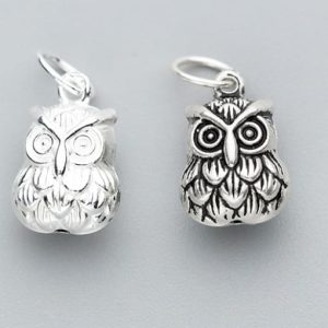 925 sterling silver with antique silver plated cute owl charms