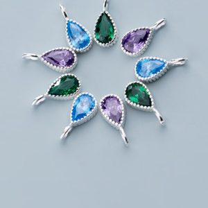 925 sterling silver with platinum plated simplistic water drop pendants