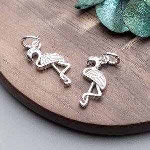 925 sterling silver with silver plated trendy animal charms  red-crowned crane