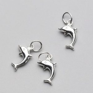 925 sterling silver with silver plated trendy dolphin charms