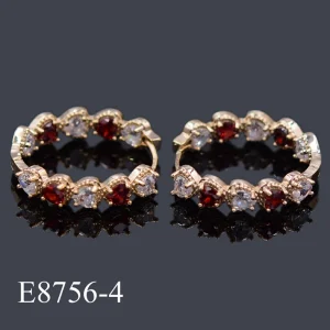 Fashion 2020 Gold Plated Jewelry Women Designs Wholesale Zircon Huggie  Aretes