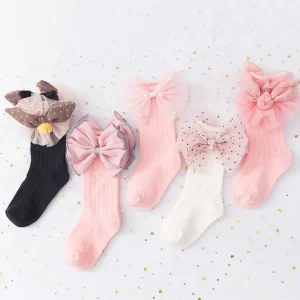 Baby Girl Socks Cotton Wholesale Infant Child Socks Autumn Winter  Character Princess Bow in Stocks