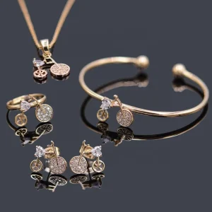 Fashion Bicycle Design Kids Jewelry Sets for Little Baby Girl