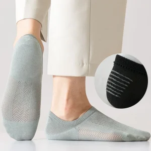 Men's High Quality Summer Non-slip Heel Invisible Socks Men Wholesales Casual Cotton No Show Mesh Socks