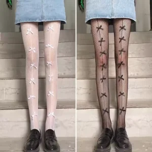 Factory Hot Sale Summer Party Club Sexy Stockings Hollow Bows Leggings for Women Fishnet Stocking 3201