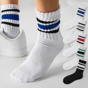 Wholesales Men's Towel Candy Color Solid Color Cotton White Socks Simple Boys Socks