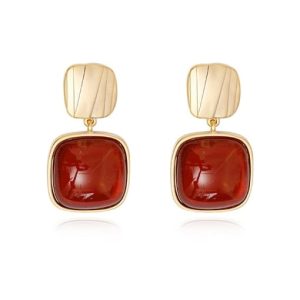 copper acrylic geometric vintage drop trend korean fashion earring