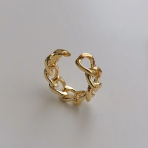 copper alloy geometric dainty fashion ring
