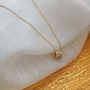 copper alloy locket dainty trend korean fashion necklace