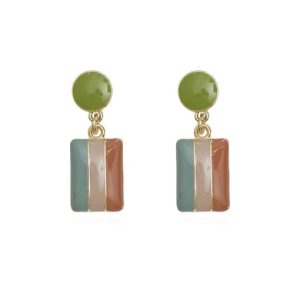 copper enamel geometric vintage drop trend korean fashion earring