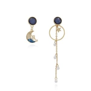 copper enamel star vintage drop trend korean fashion earring