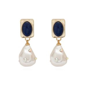 copper imitation pearl geometric vintage drop trend korean fashion earring