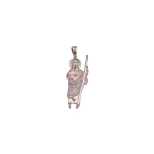 Hot Sell Gold Plated with Three Tone Saint Jude Crystal Pendants Necklace