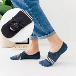 Wholesales Men's Cotton Invisible  Three Bars Socks Men Summer Casual Loafer No Show Stripe Socks Male Boat Socks