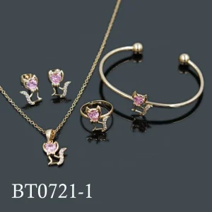 Cute Cat Design Kids Baby Jewelry Sets in Latest Design Animal Design Jewelry for Lovely Girl