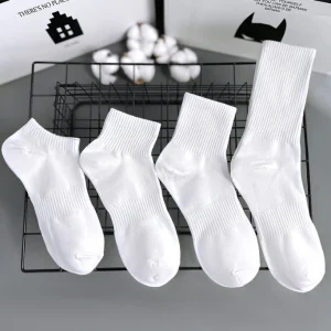 Custom logo Cotton Crew Black Gray and White Socks Stripes  Breathable Seamless Office Men Dress for Spring Cuff Logo