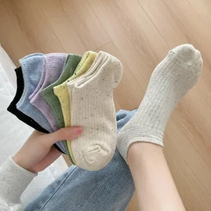 Women's Low Cut Casual Socks Colorful Polka Dot Breathable Ankle Socks Comfortable Invisible Sporty Socks