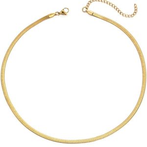 stainless steel snake bone chain hip hop necklace