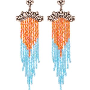 alloy bead tassel bohemia hand-woven threader earring