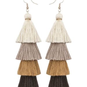 alloy cotton tassel bohemia hand-woven drop earring