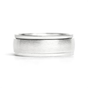 Stainless Steel Brushed Spinner Ring / FNS007