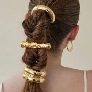 elastic rope trend geometric stainless steel hair rope