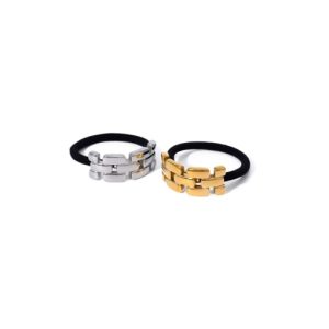 elastic rope trend geometric stainless steel hair rope