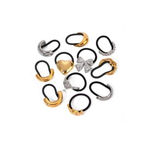 elastic rope trend geometric stainless steel hair rope