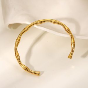 stainless steel geometric vintage cuff bangle