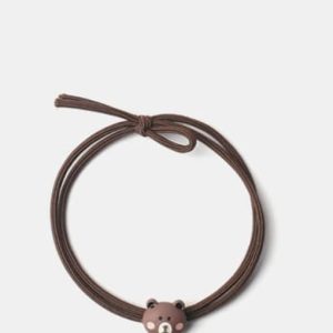 cute brown bear fox frog  cow hair rope
