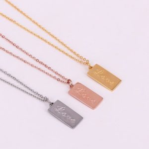 titanium letter trend necklace