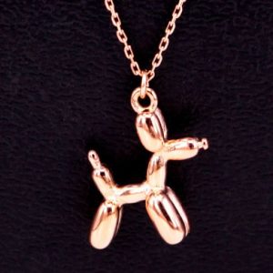 titanium steel dog hip hop necklace