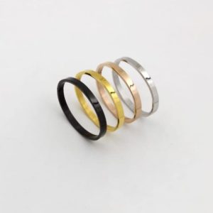 titanium steel smooth geometric minimalist band bangle