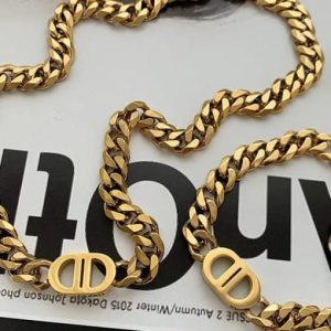 titanium steel trend letter bracelet and necklace set