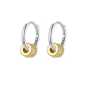 925 sterling silver cubic zirconia geometric vintage huggie earring