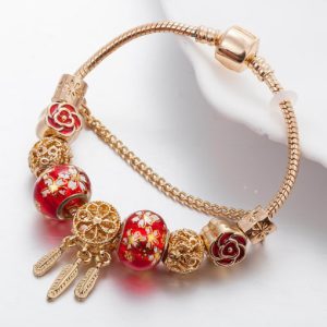 copper alloy resin enamel irregular trend charm bracelet