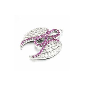 copper angel wings micro setting pendant