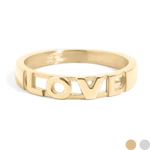 18K Gold PVD Stainless Steel Love Stacking Ring / KSS0010