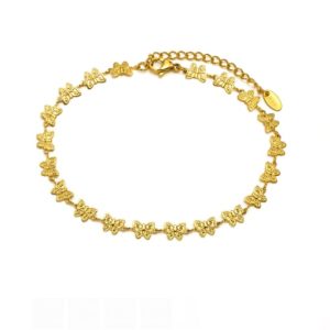 titanium steel  butterfly vintage anklet