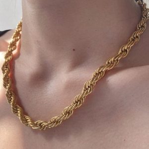 titanium steel geometric vintage cuban necklace