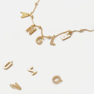 copper cz diy letter artisan initials charm
