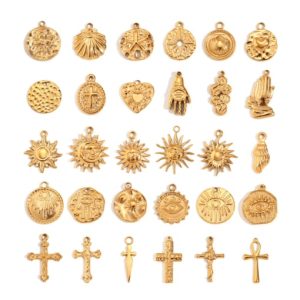stainless steel 18k gold plated irregular charm