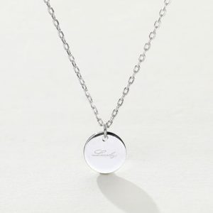 custom 925 sterling silver round minimalist initials necklace